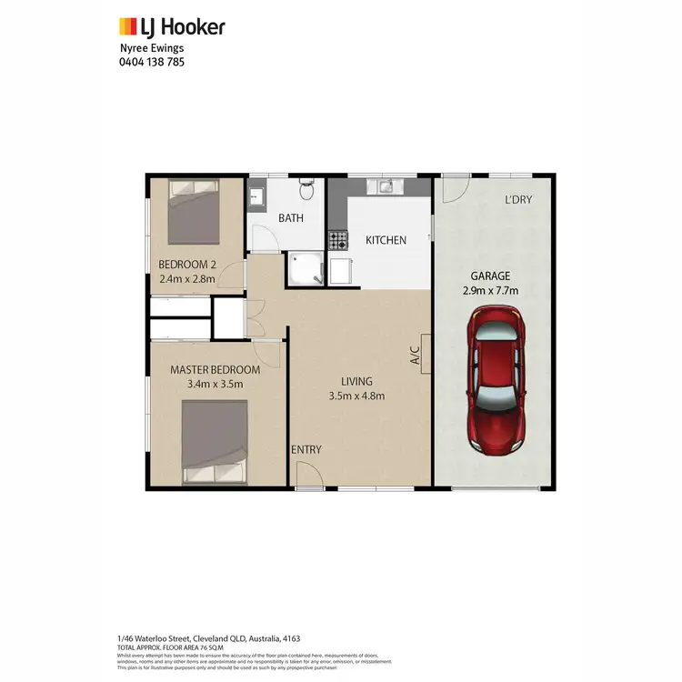 Floorplan of Homely unit listing, 1/46 Waterloo Street, Cleveland QLD 4163