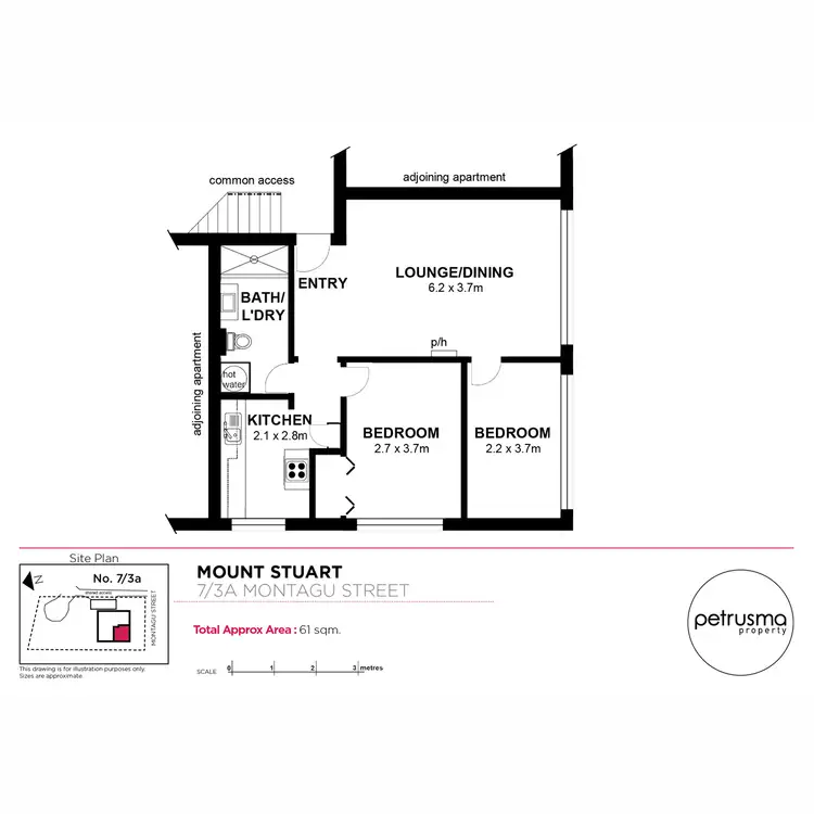 Floorplan of Homely unit listing, 7/3a Montagu Street, Mount Stuart TAS 7000