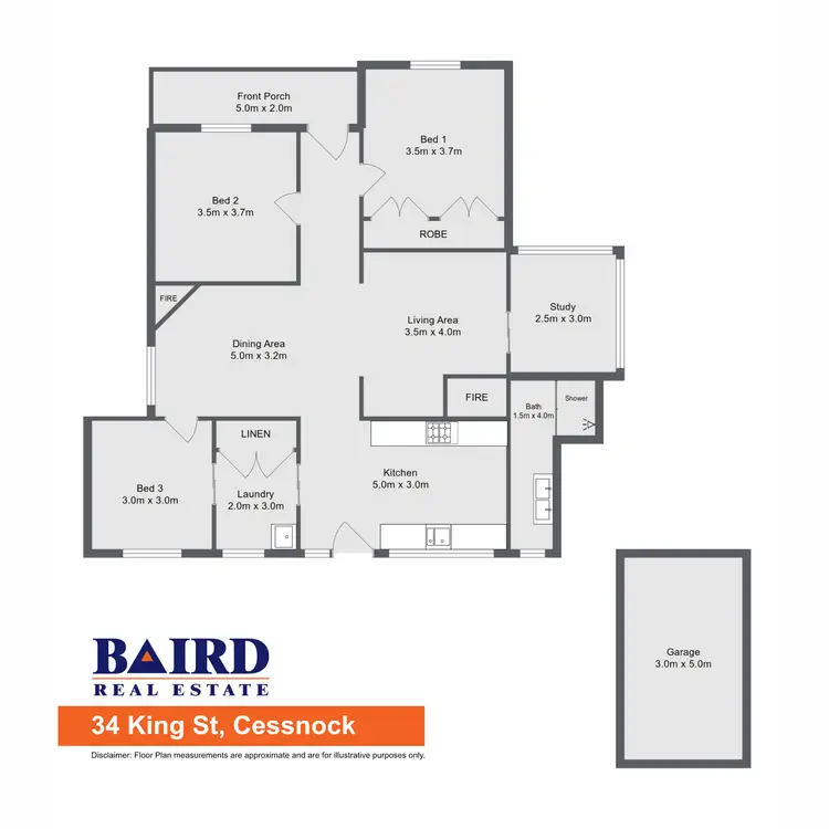 Floorplan of Homely house listing, 34 King Street, Cessnock NSW 2325