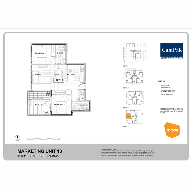 Floorplan of Homely apartment listing, 18/31 Brasted Street, Taringa QLD 4068