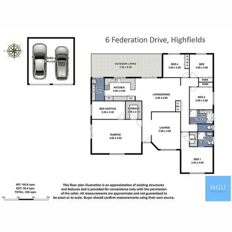 Floorplan of Homely house listing, 6 Federation Drive, Highfields QLD 4352