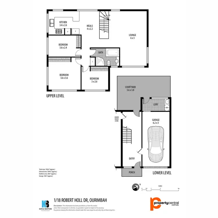 Floorplan of Homely semi-detached listing, 1/18 Robert Holl Drive, Ourimbah NSW 2258