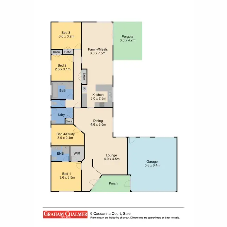 Floorplan of Homely house listing, 6 Casuarina Court, Sale VIC 3850