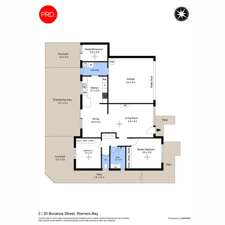 Floorplan of Homely villa listing, 2/20 Bonarius Street, Warners Bay NSW 2282