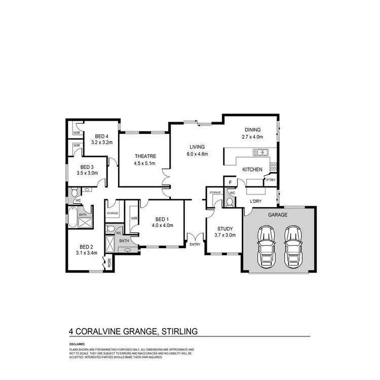 Floorplan of Homely house listing, 4 Coralvine Grange, Stirling WA 6021