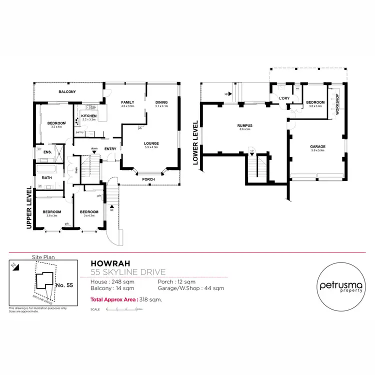 Floorplan of Homely house listing, 55 Skyline Drive, Howrah TAS 7018