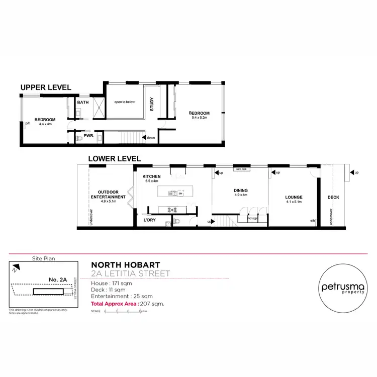 Floorplan of Homely townhouse listing, 2a Letitia Street, North Hobart TAS 7000