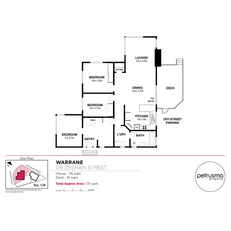 Floorplan of Homely unit listing, 1/8 Zeehan Street, Warrane TAS 7018