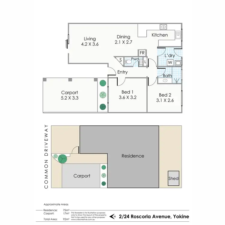 Floorplan of Homely villa listing, 2/24 Roscorla Avenue, Yokine WA 6060