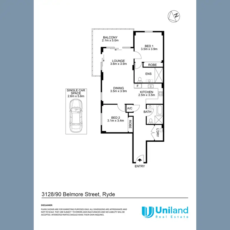 Floorplan of Homely apartment listing, 3128/90 Belmore Street, Ryde NSW 2112