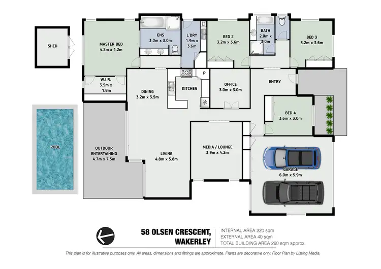 Floorplan of Homely house listing, 58 Olsen Crescent, Wakerley QLD 4154