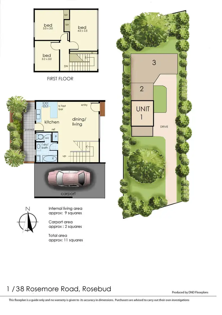 Floorplan of Homely unit listing, 1/38 Rosemore Road, Rosebud VIC 3939