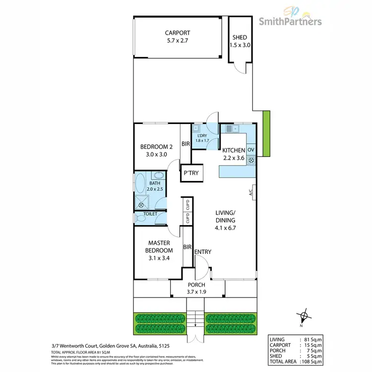Floorplan of Homely unit listing, 3/7 Wentworth Court, Golden Grove SA 5125