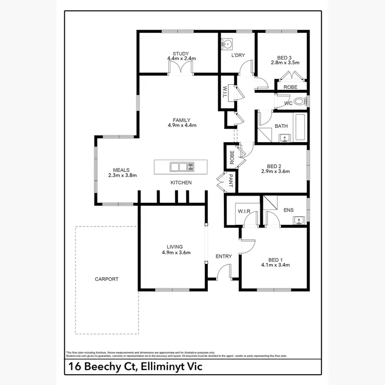 Floorplan of Homely house listing, 16 Beechy Court, Elliminyt VIC 3250