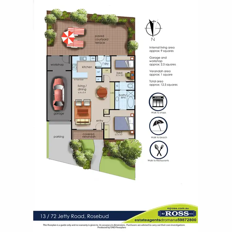 Floorplan of Homely unit listing, 13/72 Jetty Road, Rosebud VIC 3939