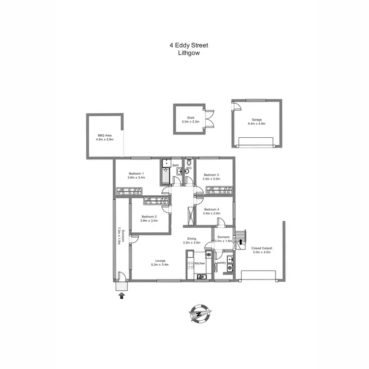 Floorplan of Homely house listing, 4 Eddy Street, Lithgow NSW 2790
