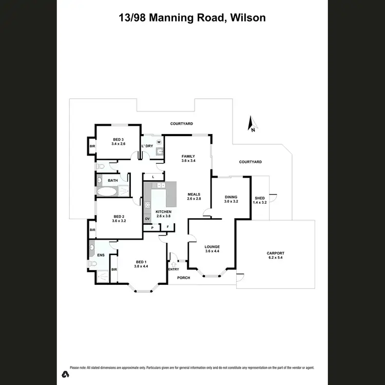 Floorplan of Homely villa listing, 13/98 Manning Road, Wilson WA 6107