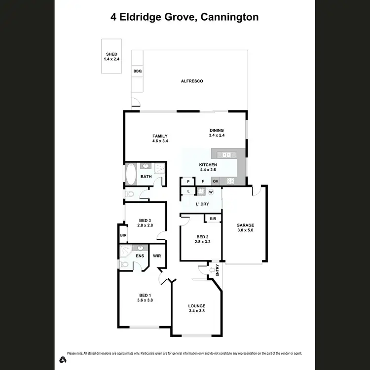 Floorplan of Homely house listing, 4 Eldridge Grove, Cannington WA 6107