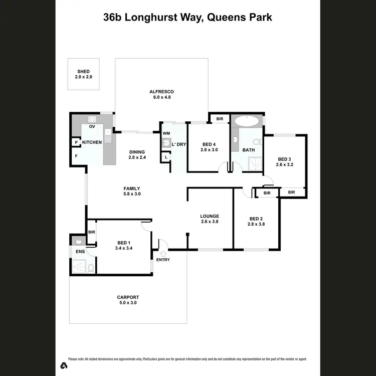 Floorplan of Homely house listing, 36B Longhurst Way, Queens Park WA 6107