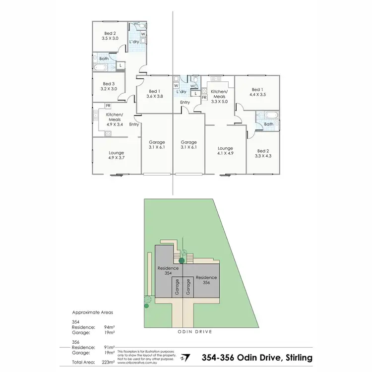Floorplan of Homely house listing, 354 & 356 Odin Drive, Stirling WA 6021
