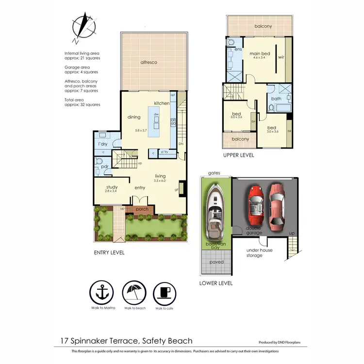 Floorplan of Homely townhouse listing, 17 Spinnaker Terrace, Safety Beach VIC 3936