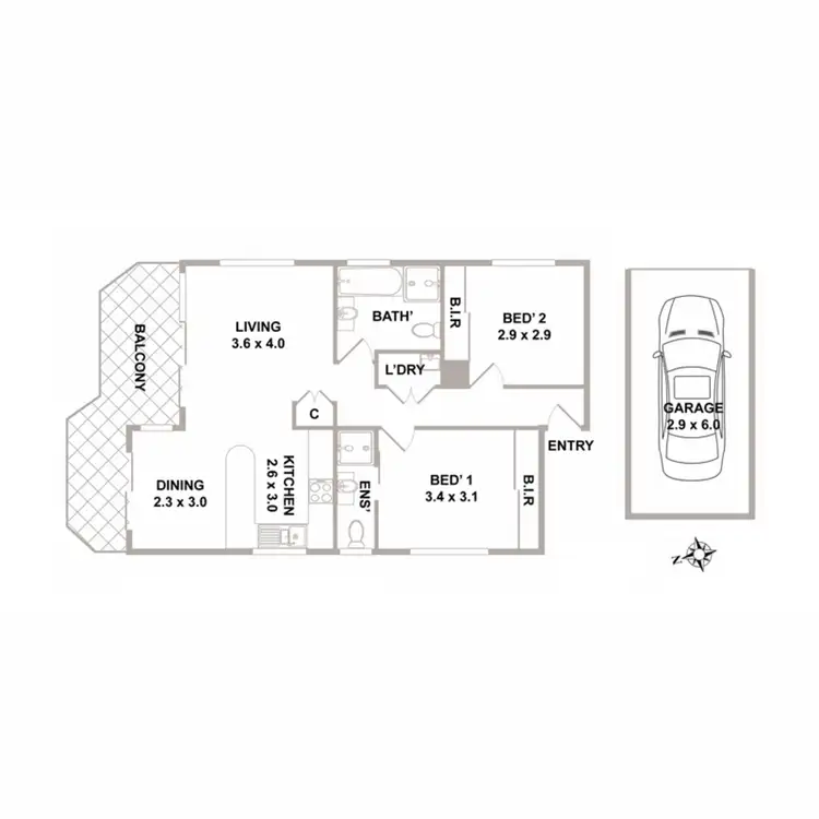 Floorplan of Homely unit listing, 2/14 Linda Street, Hornsby NSW 2077