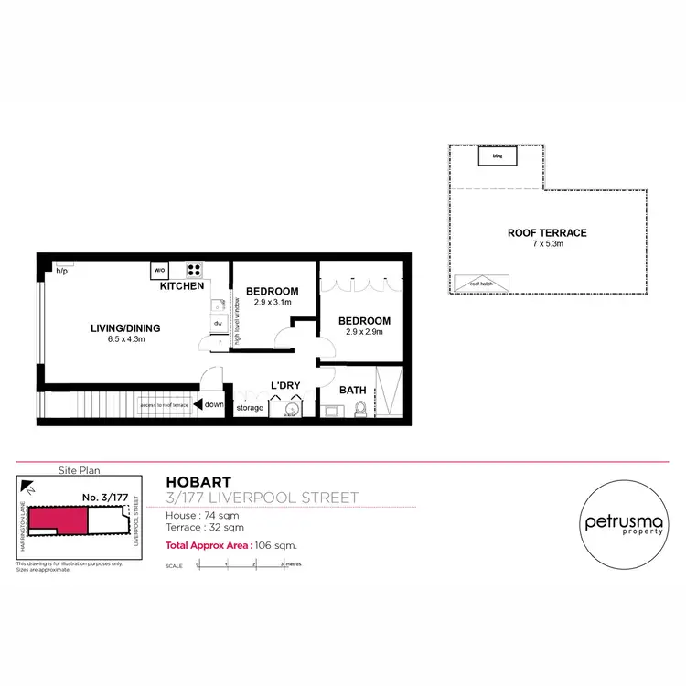 Floorplan of Homely unit listing, 7B Harrington Lane, Hobart TAS 7000