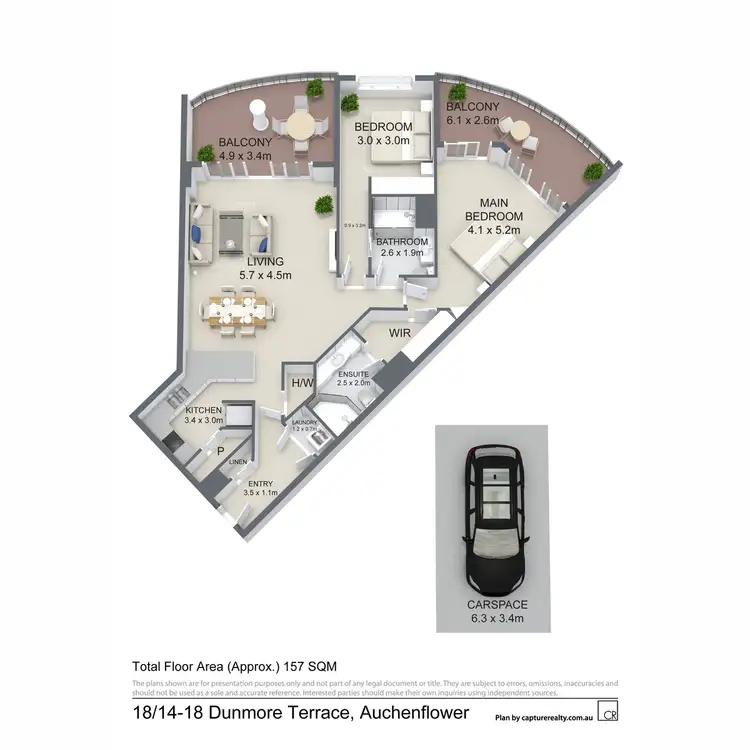 Floorplan of Homely apartment listing, 18/14-18 Dunmore Terrace, Auchenflower QLD 4066