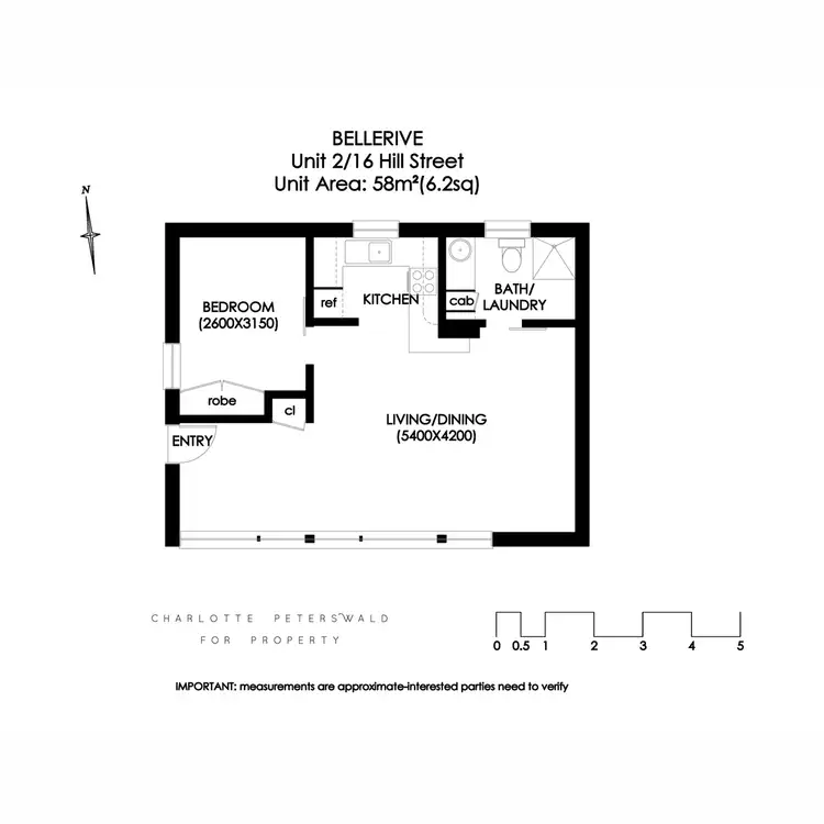 Floorplan of Homely unit listing, 2/16 Hill Street, Bellerive TAS 7018