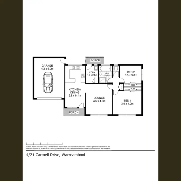 Floorplan of Homely unit listing, 4/21 Carmell Drive, Warrnambool VIC 3280
