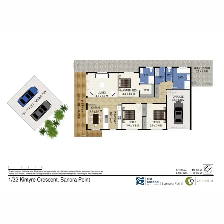 Floorplan of Homely semi-detached listing, 1/32 Kintyre Crescent., Banora Point NSW 2486