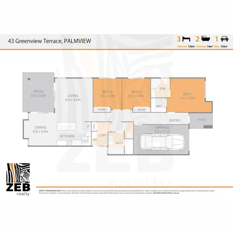Floorplan of Homely house listing, 43 Greenview Terrace, Palmview QLD 4553