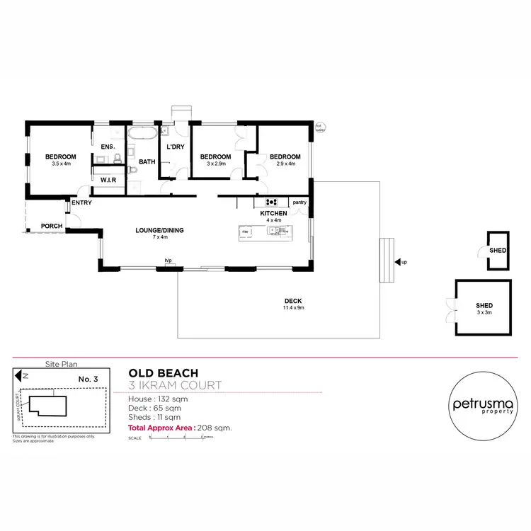 Floorplan of Homely house listing, 3 Ikram Court, Old Beach TAS 7017