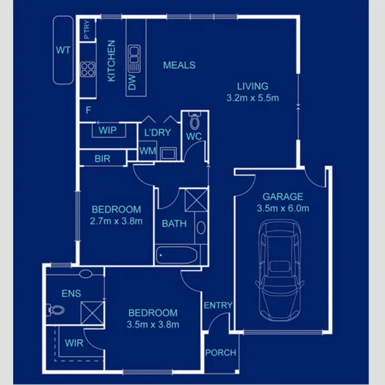 Floorplan of Homely unit listing, 2/3 Lindel Street, Newcomb VIC 3219