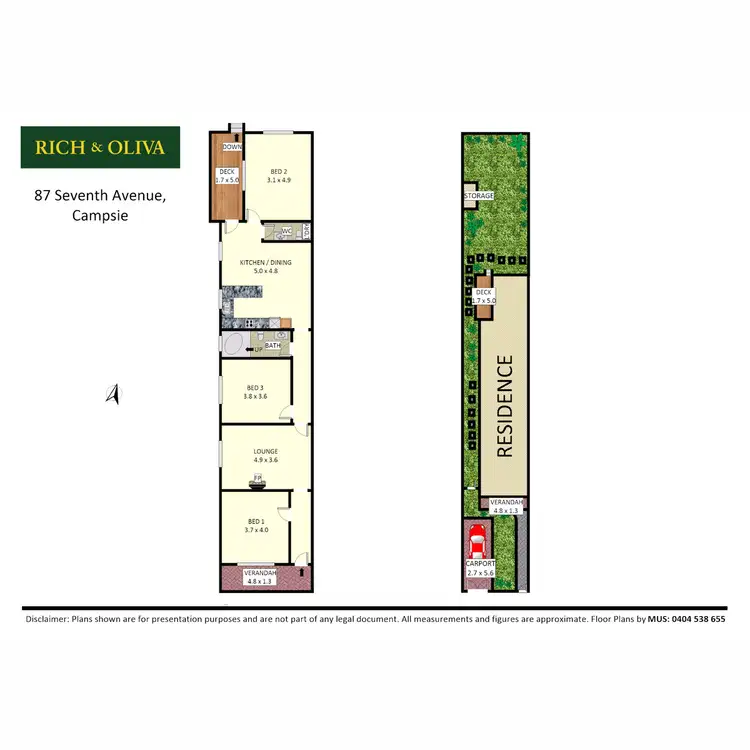 Floorplan of Homely semi-detached listing, 87 Seventh Avenue, Campsie NSW 2194