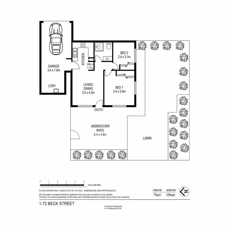 Floorplan of Homely unit listing, 1/72 Beck Street, Paddington QLD 4064
