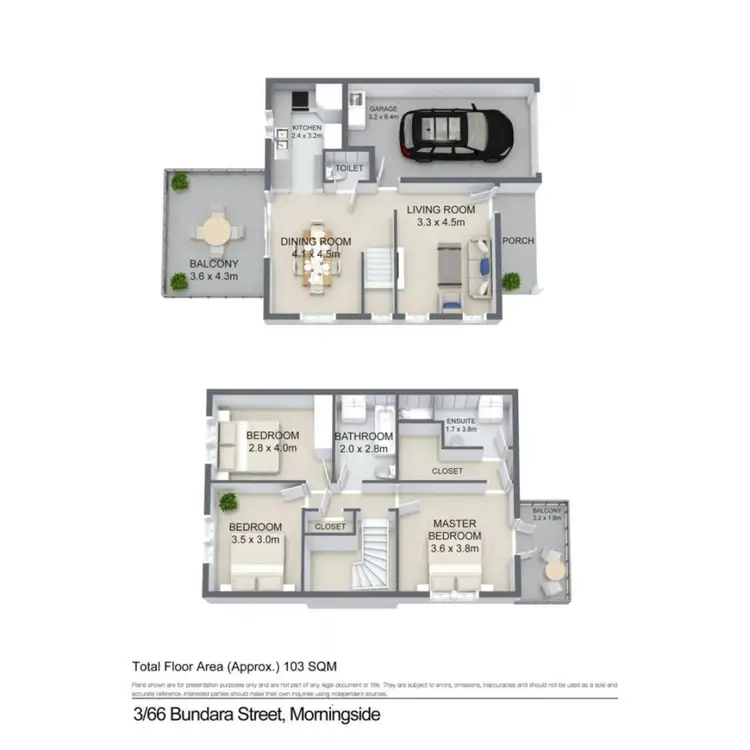 Floorplan of Homely townhouse listing, 3/66 Bundara Street, Morningside QLD 4170