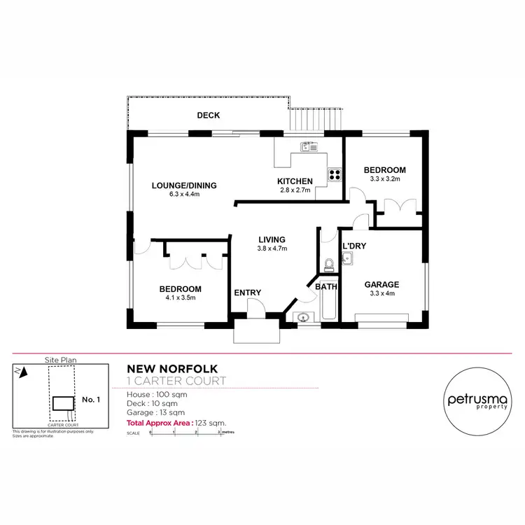 Floorplan of Homely house listing, 1 Carter Court, New Norfolk TAS 7140