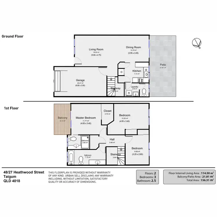 Floorplan of Homely townhouse listing, 48/27 Heathwood Street, Taigum QLD 4018