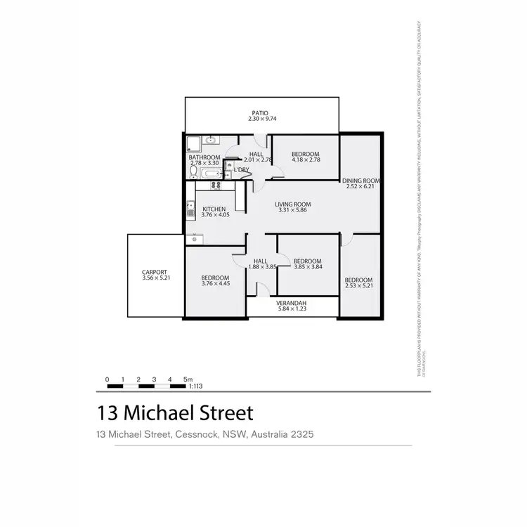 Floorplan of Homely house listing, 13 Michael Street, Cessnock NSW 2325