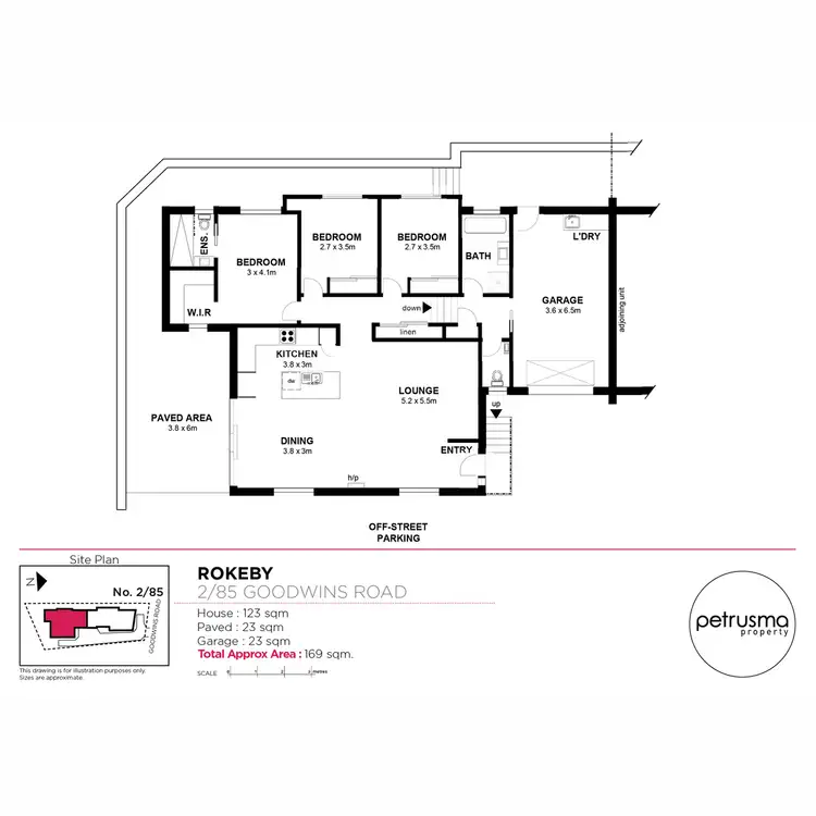 Floorplan of Homely unit listing, 2/85 Goodwins Road, Rokeby TAS 7019