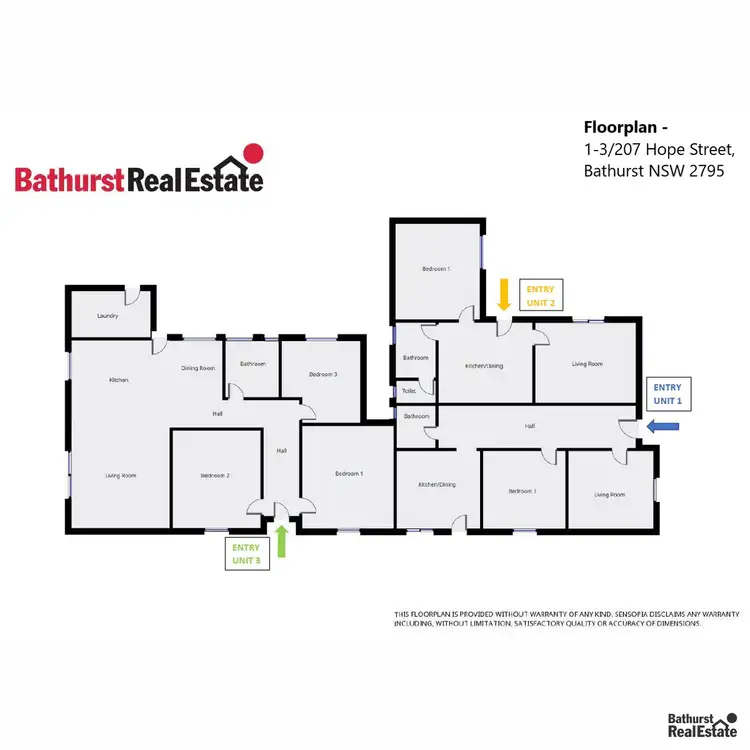 Floorplan of Homely block of units listing, 1-3/207 Hope Street, Bathurst NSW 2795
