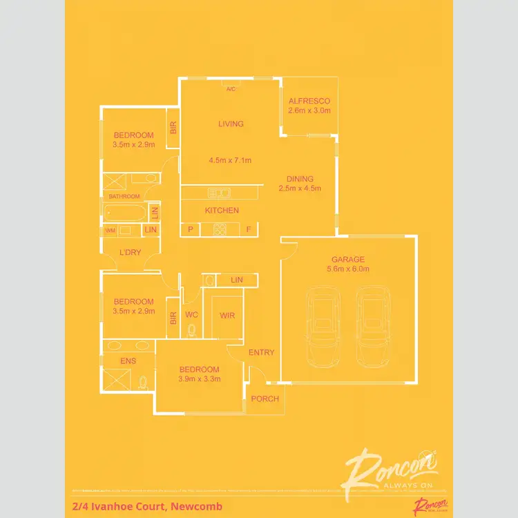 Floorplan of Homely townhouse listing, 2/4 Ivanhoe Court, Newcomb VIC 3219