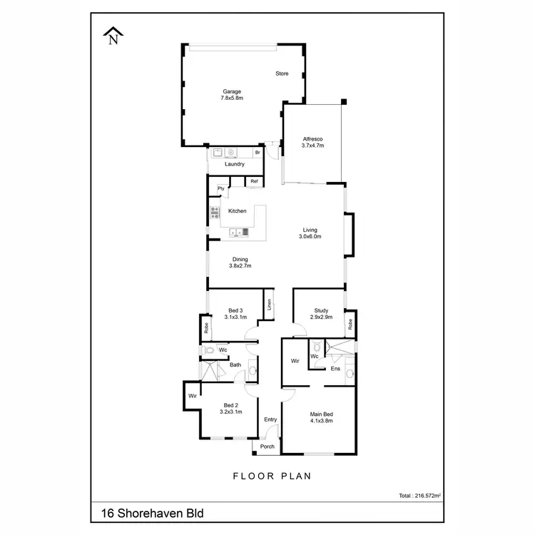 Floorplan of Homely house listing, 16 Shorehaven Boulevard, Alkimos WA 6038
