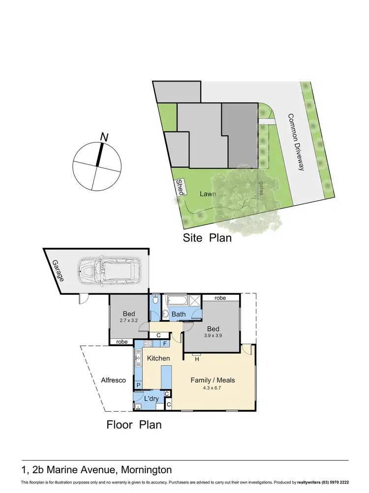Floorplan of Homely unit listing, 1/2B Marine Avenue, Mornington VIC 3931