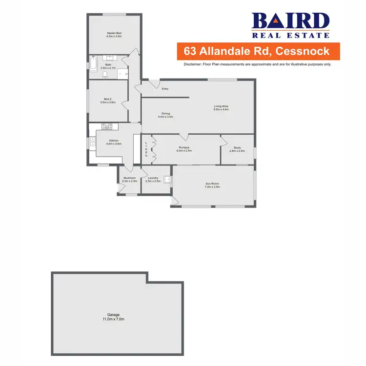 Floorplan of Homely house listing, 63 Allandale Road, Cessnock NSW 2325
