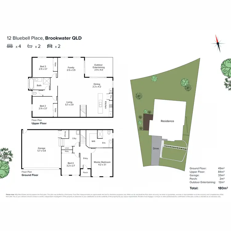 Floorplan of Homely house listing, 12 Bluebell Place, Brookwater QLD 4300