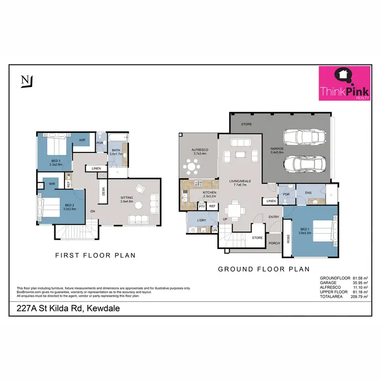 Floorplan of Homely townhouse listing, 1/227 St Kilda Road, Kewdale WA 6105