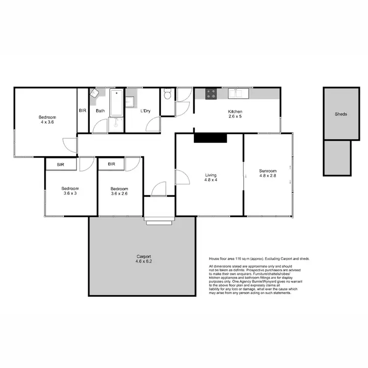 Floorplan of Homely unit listing, 1/18 Bird Street, Montello TAS 7320