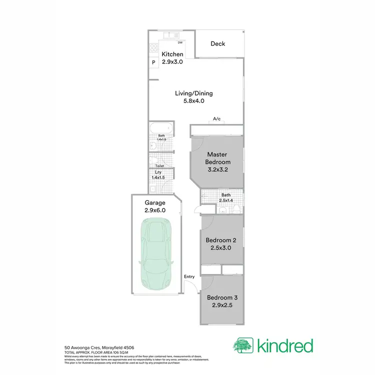 Floorplan of Homely semi-detached listing, 50 Awoonga Crescent, Morayfield QLD 4506